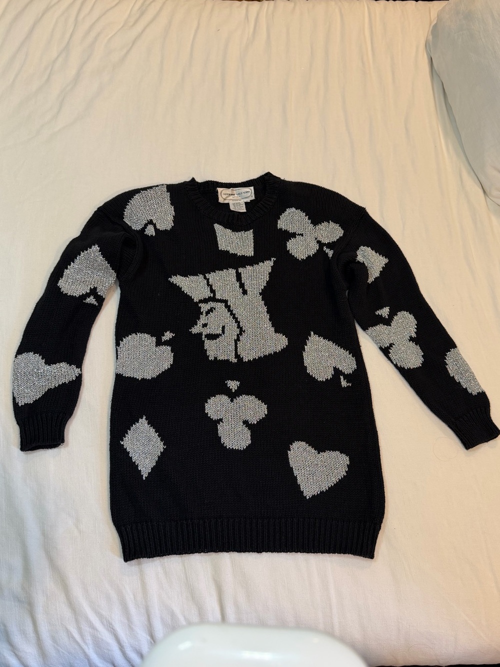 Adrienne Vittadini Black Knit Ribbed Sweater